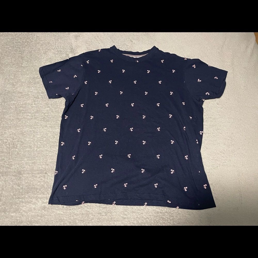 𝅺PING Pong Pro blue tee with pink palm trees size medium very good condition
